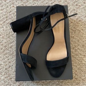 Banana Republic Black Suede Ankle Strap Heels Size 9 with Box